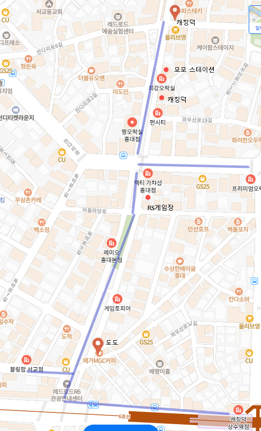 홍대 인형뽑기 대표 지도